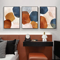 40cmx60cm Navy Pink Beige 3 Sets Black Frame Canvas Wall Art Kings Warehouse 