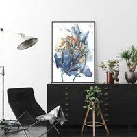 40cmx60cm Watercolor Style Abstract Flower 3 Sets Black Frame Canvas Wall Art Kings Warehouse 