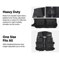 40LBS Weighted Weight Gym Exercise Training Sport Vest Sports & Fitness Kings Warehouse 
