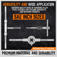 40Pc Tap And Die Set Imperial SAE Screw Screwdriver Thread Drill W/t Pitch Gauge Kings Warehouse 