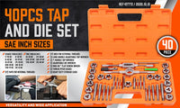 40Pc Tap And Die Set Imperial SAE Screw Screwdriver Thread Drill W/t Pitch Gauge Kings Warehouse 