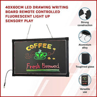 40x60cm LED Drawing Writing Board Remote Controlled Fluorescent Light Up Sensory Play Kings Warehouse 
