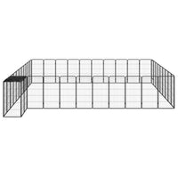 42-Panel Dog Playpen Black 50x100 cm Powder-coated Steel Kings Warehouse 