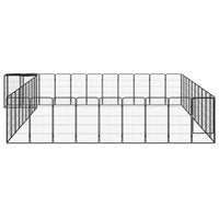 42-Panel Dog Playpen Black 50x100 cm Powder-coated Steel Kings Warehouse 