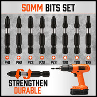 42Pc Impact Screwdriver Bit Set Magnetic Drill Holder Socket Drilling Adapter Kings Warehouse 