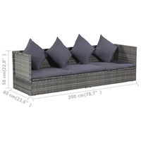 43959 Outdoor Sunlounger Poly Rattan 200x60x58 cm Grey - Untranslated Kings Warehouse 