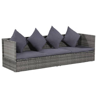 43959 Outdoor Sunlounger Poly Rattan 200x60x58 cm Grey - Untranslated