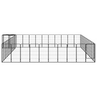 46-Panel Dog Playpen Black 50x100 cm Powder-coated Steel Kings Warehouse 