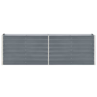 47040 Garden Raised Bed Galvanised Steel 240x40x77 cm Grey Kings Warehouse 