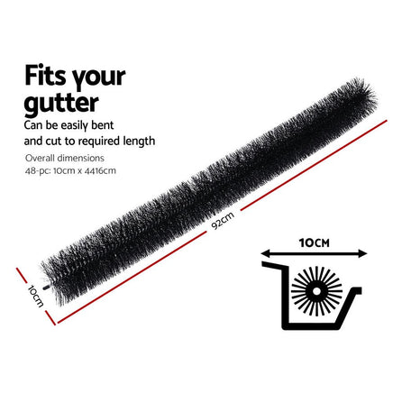 48 Pcs Gutter Brush Guard 92cm X 10cm Length Leaf Twigs Filter Home Garden Kings Warehouse 