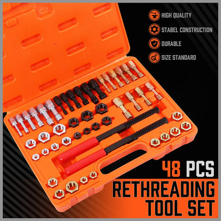 48-Pieces SAE and Metric Thread Restorer Kit Fractional Metric Thread Restorer Kings Warehouse 