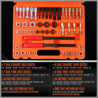 48-Pieces SAE and Metric Thread Restorer Kit Fractional Metric Thread Restorer Kings Warehouse 