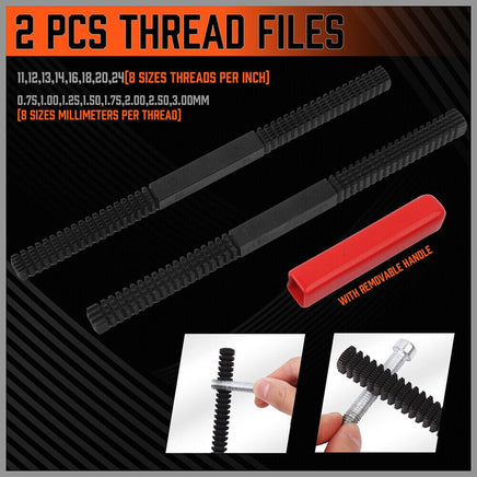 48-Pieces SAE and Metric Thread Restorer Kit Fractional Metric Thread Restorer Kings Warehouse 
