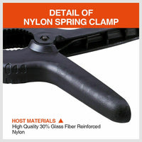 4Pc 9'' Strong Spring Clamps Heavy Duty Nylon Clip Quick Grip Black Large Size Kings Warehouse 