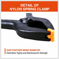 4Pc 9'' Strong Spring Clamps Heavy Duty Nylon Clip Quick Grip Black Large Size Kings Warehouse 