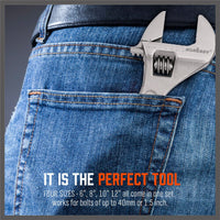 4Pc Adjustable Wrench Set Heavy Duty Shifter Spanner Wide Open Jaw 6"/8"/10"/12" Kings Warehouse 