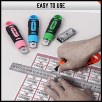 4Pc Box Cutter Snap Off Utility Knife Retractable Grip Handle 10x Spare Blades Kings Warehouse 