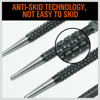 4Pc Nail Punch Set Heavy Duty Solid Steel Hole Punching Leather Gasket 0.8-3.2mm Kings Warehouse 
