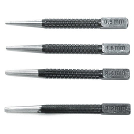 4Pc Nail Punch Set Heavy Duty Solid Steel Hole Punching Leather Gasket 0.8-3.2mm Kings Warehouse 