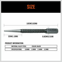 4Pc Nail Punch Set Heavy Duty Solid Steel Hole Punching Leather Gasket 0.8-3.2mm Kings Warehouse 
