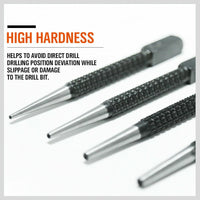 4Pc Nail Punch Set Heavy Duty Solid Steel Hole Punching Leather Gasket 0.8-3.2mm Kings Warehouse 