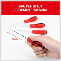 4Pc Pick Hook Set O Ring Oil Seal Remover Non-Slip Rubber Handle Red Local Stock Kings Warehouse 