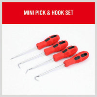 4Pc Pick Hook Set O Ring Oil Seal Remover Non-Slip Rubber Handle Red Local Stock Kings Warehouse 