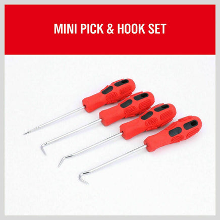 4Pc Pick Hook Set O Ring Oil Seal Remover Non-Slip Rubber Handle Red Local Stock Kings Warehouse 