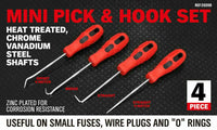 4Pc Pick Hook Set O Ring Oil Seal Remover Non-Slip Rubber Handle Red Local Stock Kings Warehouse 