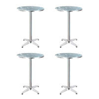 4pcs Outdoor Bar Table Furniture Adjustable Aluminium Cafe Table Round Kings Warehouse 