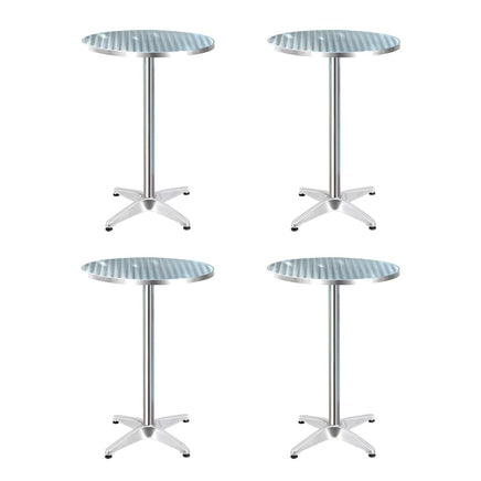 4pcs Outdoor Bar Table Furniture Adjustable Aluminium Cafe Table Round Kings Warehouse 