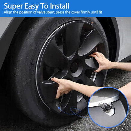 4PCS Wheel Cover Caps 19Inch ABS Black Rim Hubcap Hub Cap For Tesla Model Y Kings Warehouse 