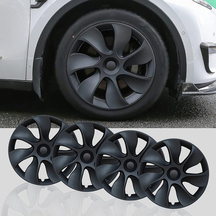 4PCS Wheel Cover Caps 19Inch ABS Black Rim Hubcap Hub Cap For Tesla Model Y Kings Warehouse 