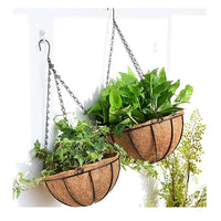 4X Large Garden Hanging Basket With Coir Liner & Chain Flower Plant Pots Baskets garden supplies Kings Warehouse 