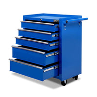 5 Drawer Mechanic Tool Box Cabinet Storage Trolley - Blue