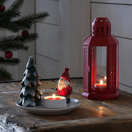 5 Pack of Red Metal Miners Lantern Summer Xmas Wedding Home Party Room Balconey Deck Decoration 21cm Tealight Candle KingsWarehouse 