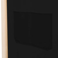 5-Panel Room Divider Black 200x170x4 cm Fabric Kings Warehouse 