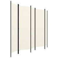 5-Panel Room Divider Cream White 250x180 cm Kings Warehouse 