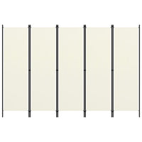 5-Panel Room Divider Cream White 250x180 cm Kings Warehouse 