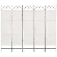 5-Panel Room Divider White 200x180 cm