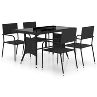 5 Piece Garden Dining Set Poly Rattan Anthracite Kings Warehouse 