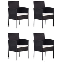 5 Piece Garden Dining Set Poly Rattan Black Outdoor Furniture Kings Warehouse 