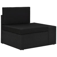 5 Piece Garden Lounge Set Poly Rattan Black Kings Warehouse 