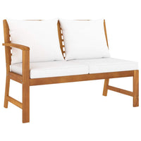 5 Piece Garden Lounge Set with Cushion Cream Solid Acacia Wood Kings Warehouse 