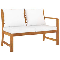 5 Piece Garden Lounge Set with Cushion Cream Solid Acacia Wood Kings Warehouse 