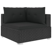 5 Piece Garden Lounge Set with Cushions Poly Rattan Black Kings Warehouse 