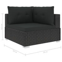 5 Piece Garden Lounge Set with Cushions Poly Rattan Black Kings Warehouse 