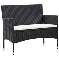 5 Piece Garden Lounge Set With Cushions Poly Rattan Black Kings Warehouse 