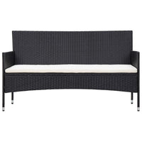5 Piece Garden Lounge Set With Cushions Poly Rattan Black Kings Warehouse 
