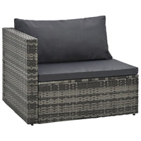 5 Piece Garden Lounge Set with Cushions Poly Rattan Grey Kings Warehouse 